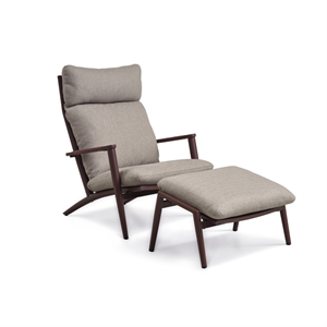 Samar loungestol - INKL. fodskammel - Burgundy/Brown